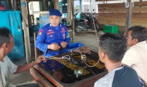 Personel Satuan Polairud Polres Langkat Sambangi Masyarakat Nelayan, Jaga Kambtimas