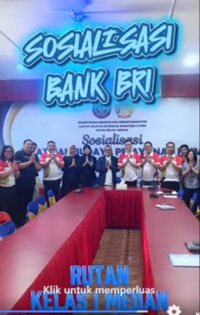 Rutan Medan Gandeng Bank BRI untuk Sosialisasi, Tingkatkan Budaya Pelayanan Prima