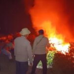 Polres Sergai Gerak Cepat, Cek Sampan Boat Terbakar di Lokasi Tambak Udang Pantai Cermin