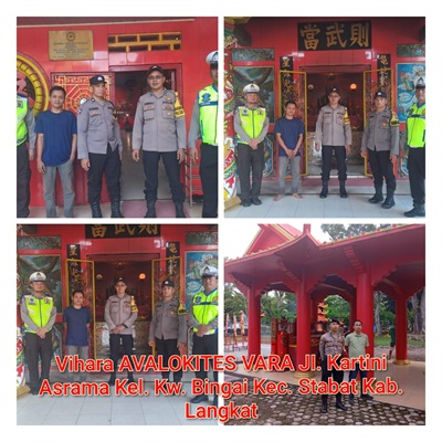 Polres Langkat Melaksanakan Pengamanan di Vihara Buddha dalam Rangka Peringatan Hari Raya Waisak 2025