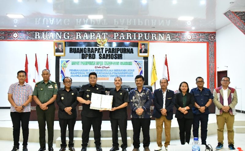 Ranperda RPJMD Samosir 2025–2029 Disepakati oleh DPRD dan Pemerintah Kabupaten Samosir