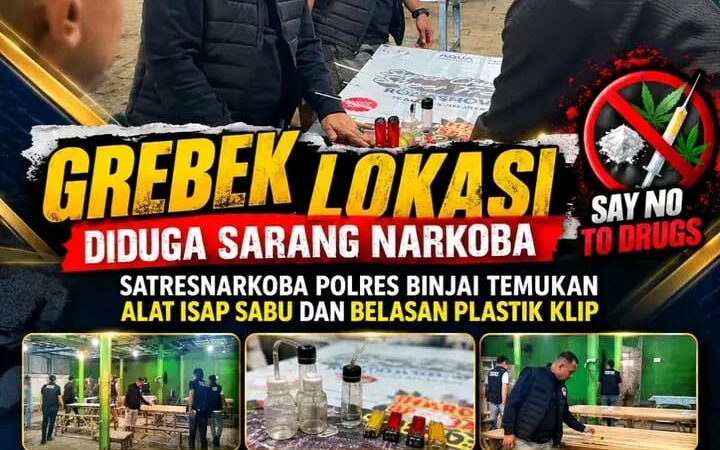 Polres Binjai Sisir Lokasi Diduga Sarang Narkoba, Belasan Plastik Klip Ditemukan