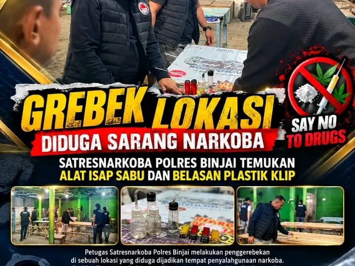 Polres Binjai Sisir Lokasi Diduga Sarang Narkoba, Belasan Plastik Klip Ditemukan
